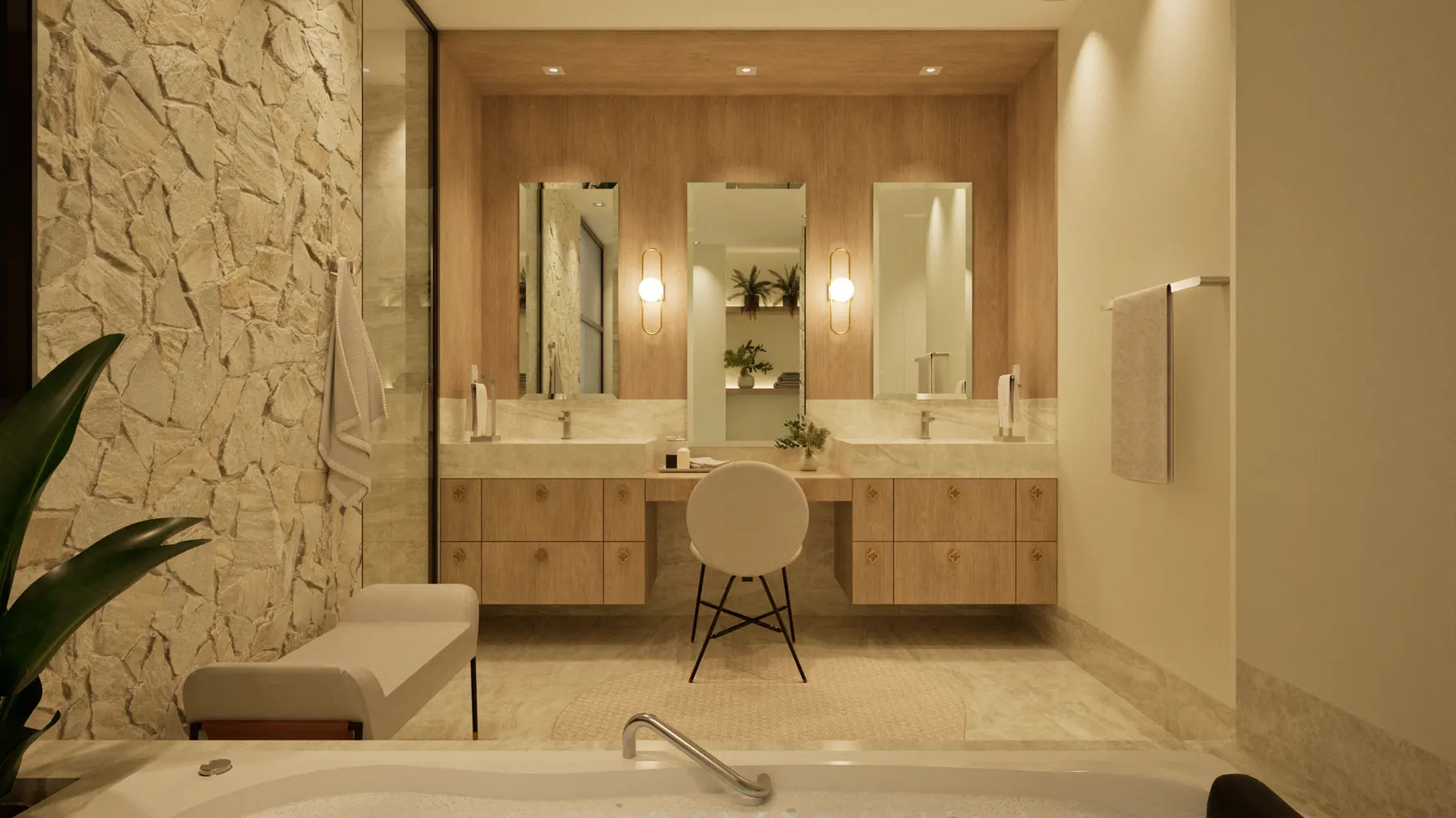 Sala de banho · Apartamento Duo Nix, interiores da Lares Arquitetura e Interiores em Uberlândia, MG