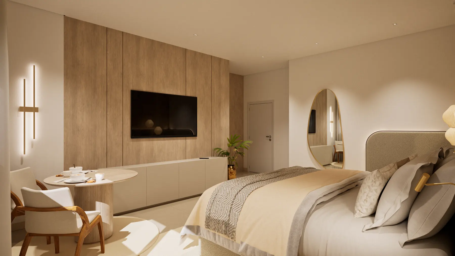Suite master · Apartamento Duo Nix, interiores da Lares Arquitetura e Interiores em Uberlândia, MG