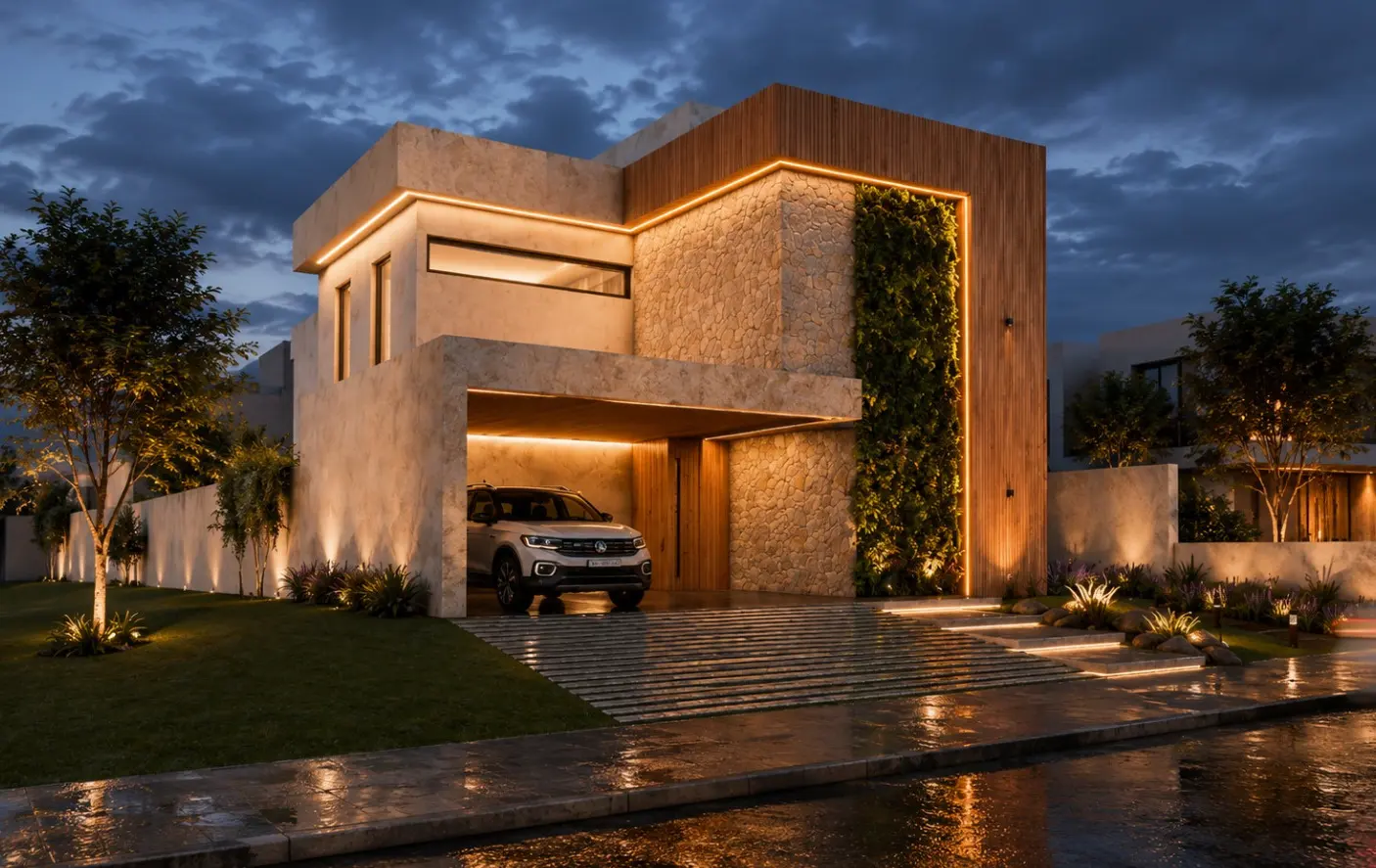 Fachada · Casa Tamboré, residencial da Lares Arquitetura e Interiores em Uberlândia, MG
