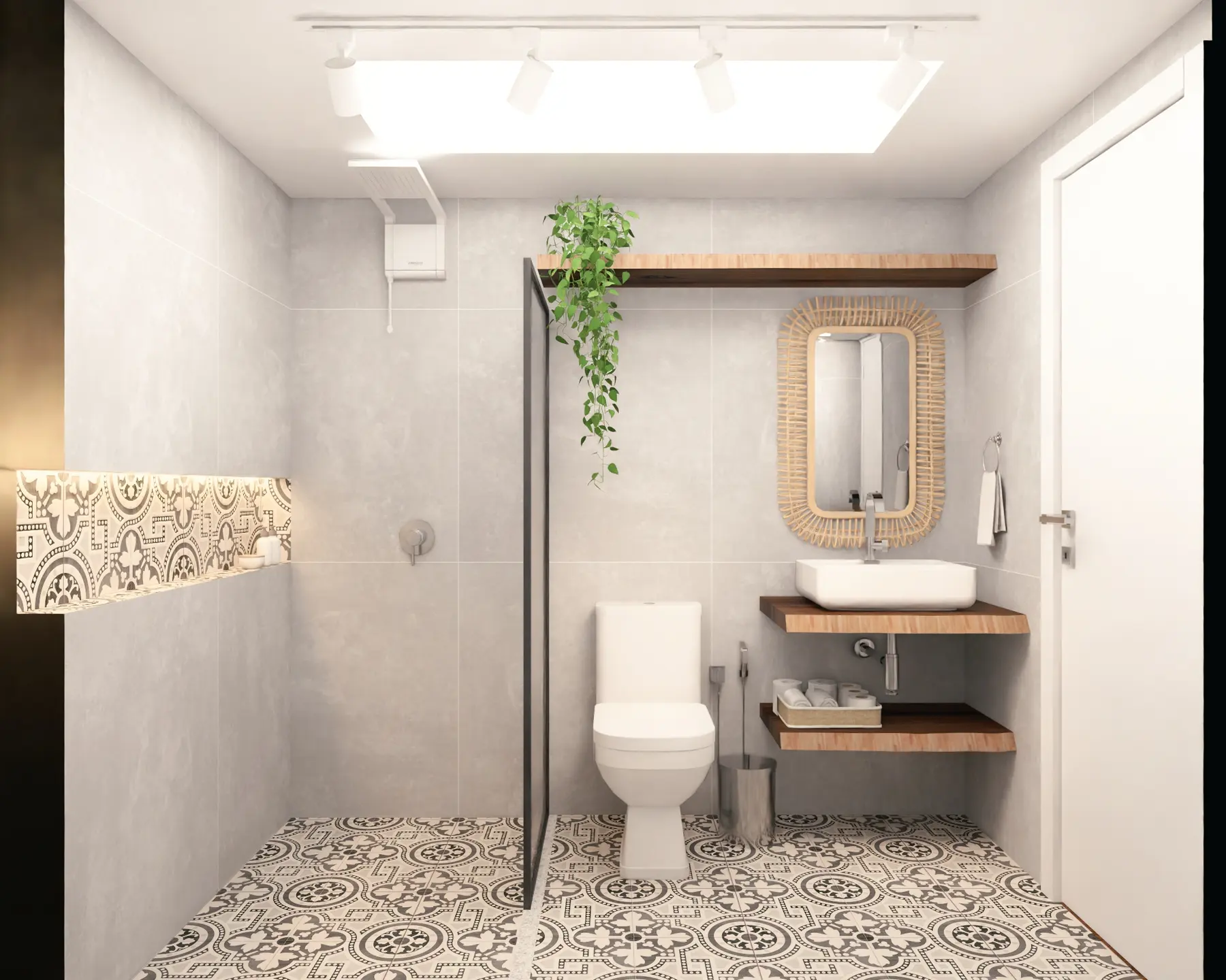 Banho social · Casa Umuarama, interiores da Lares Arquitetura e Interiores em Uberlândia, MG