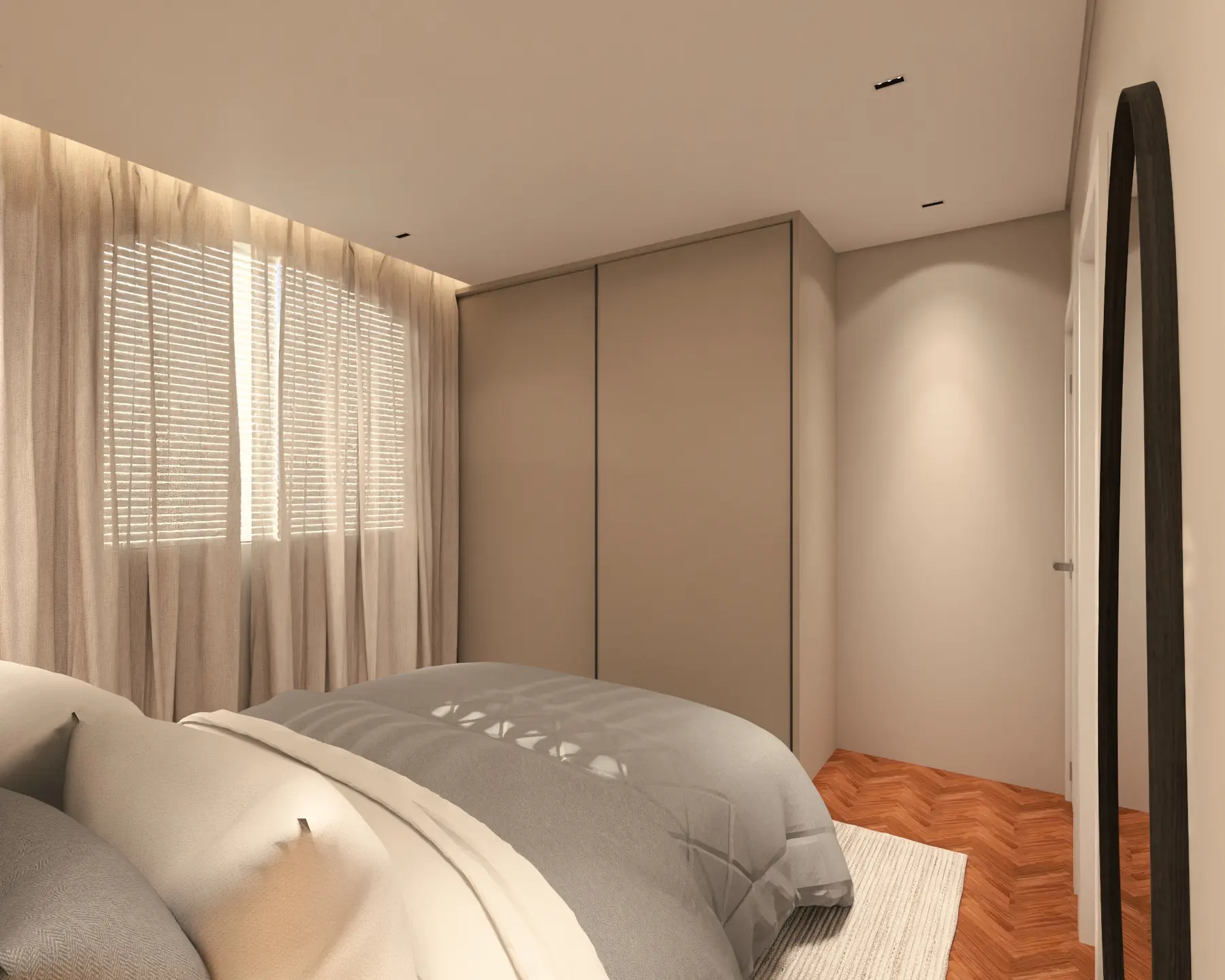 Suíte master · Casa Umuarama, interiores da Lares Arquitetura e Interiores em Uberlândia, MG