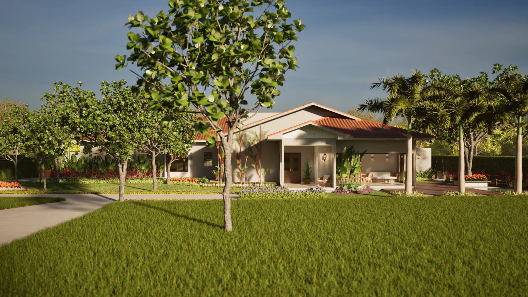 Fachada e varanda · Chácara E/M, rural da Lares Arquitetura e Interiores em Uberlândia, MG