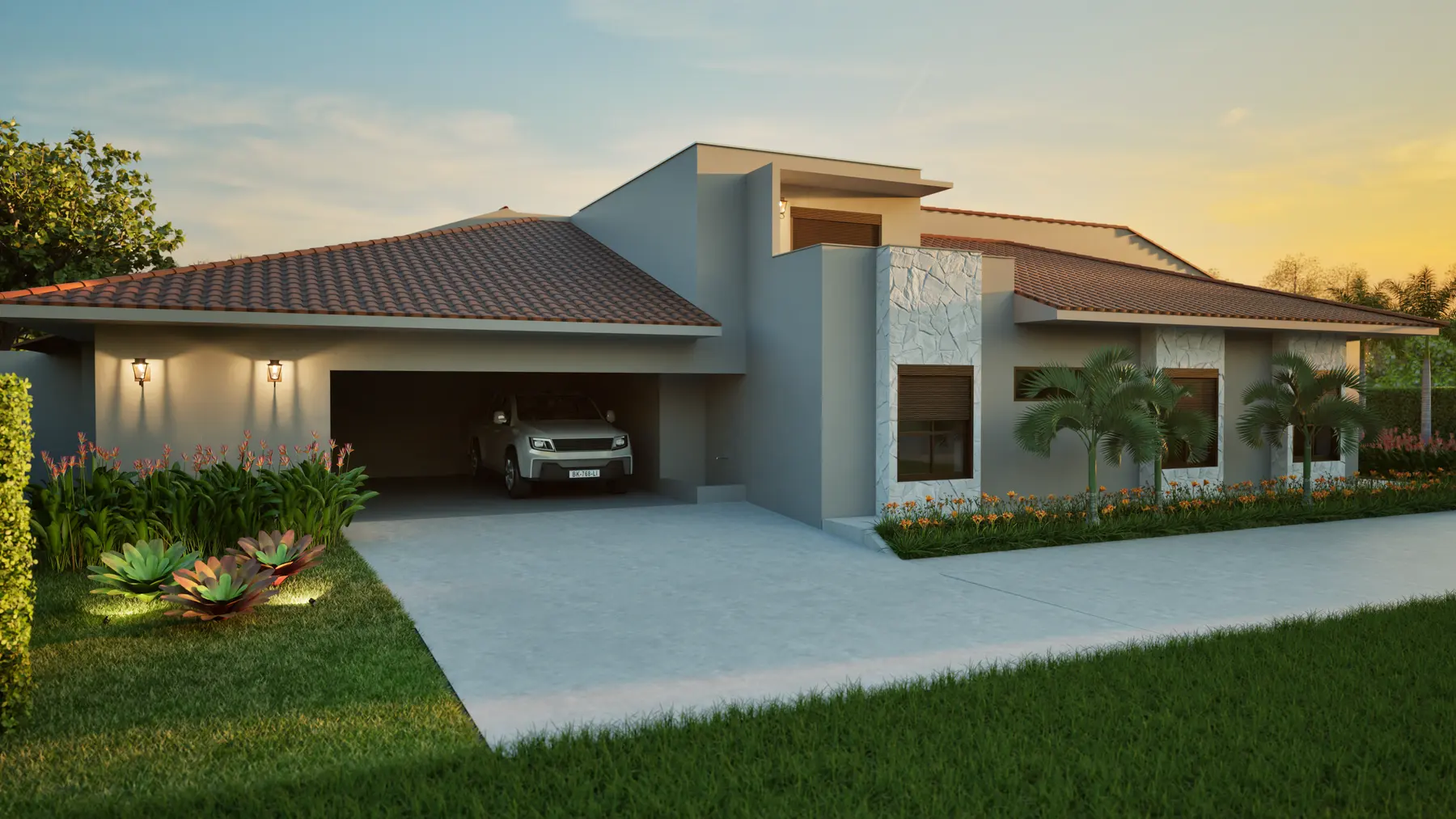 Jardim · Chácara E/M, rural da Lares Arquitetura e Interiores em Uberlândia, MG