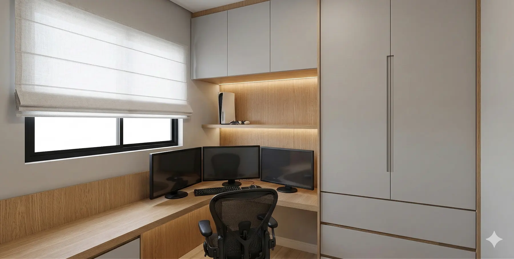 Quarto multiuso · Apartamento Dot, interiores da Lares Arquitetura e Interiores em Uberlândia, MG