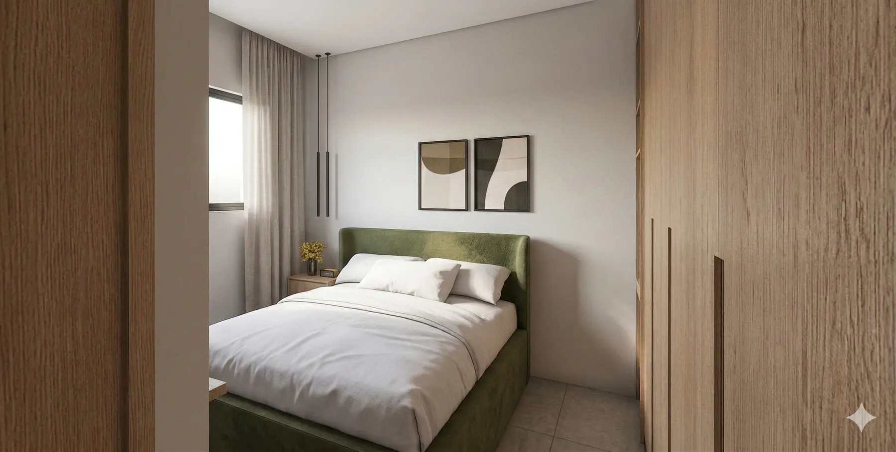 Quarto casal · Apartamento Dot, interiores da Lares Arquitetura e Interiores em Uberlândia, MG