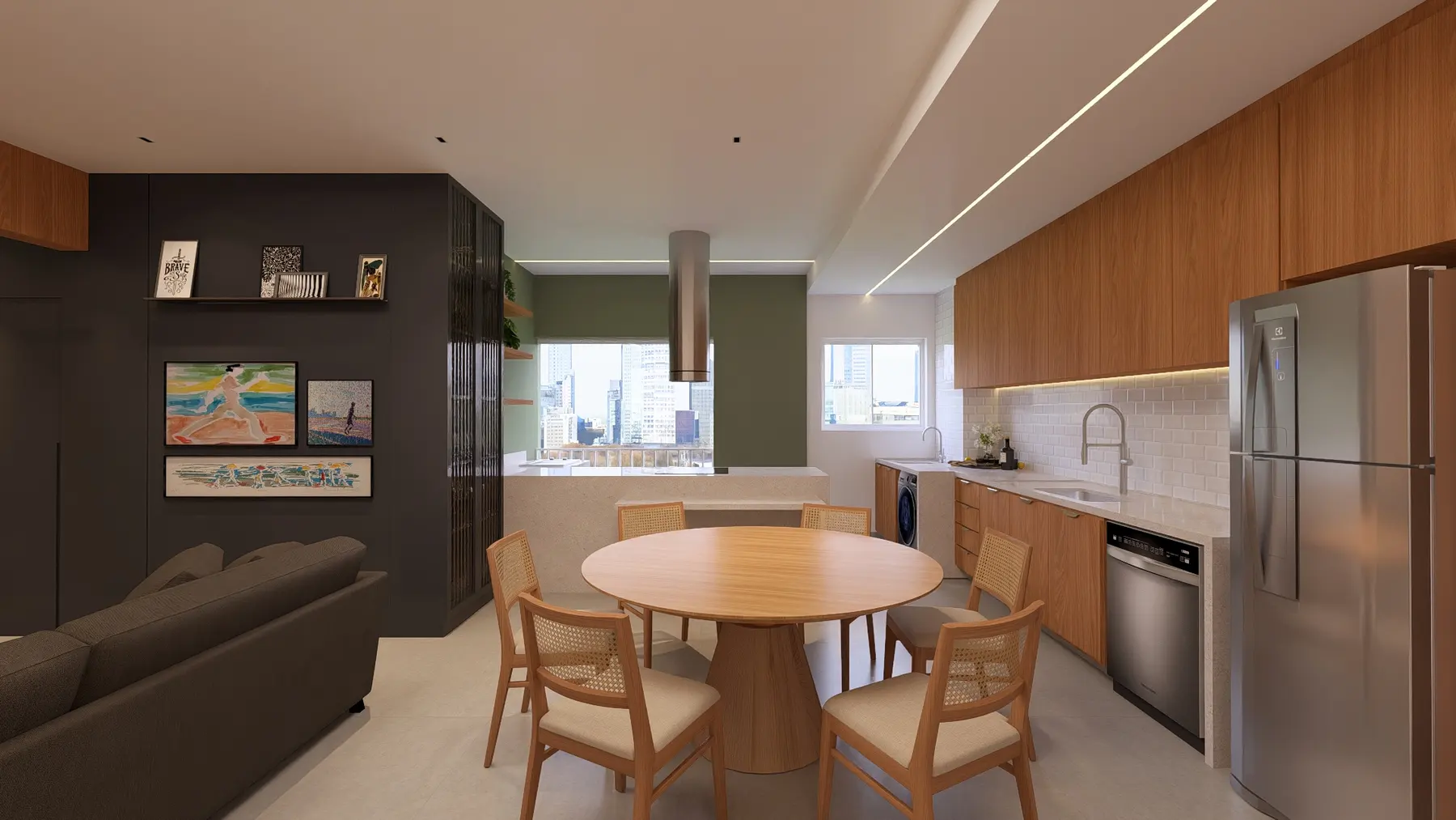 Sala · Apartamento Dot, interiores da Lares Arquitetura e Interiores em Uberlândia, MG