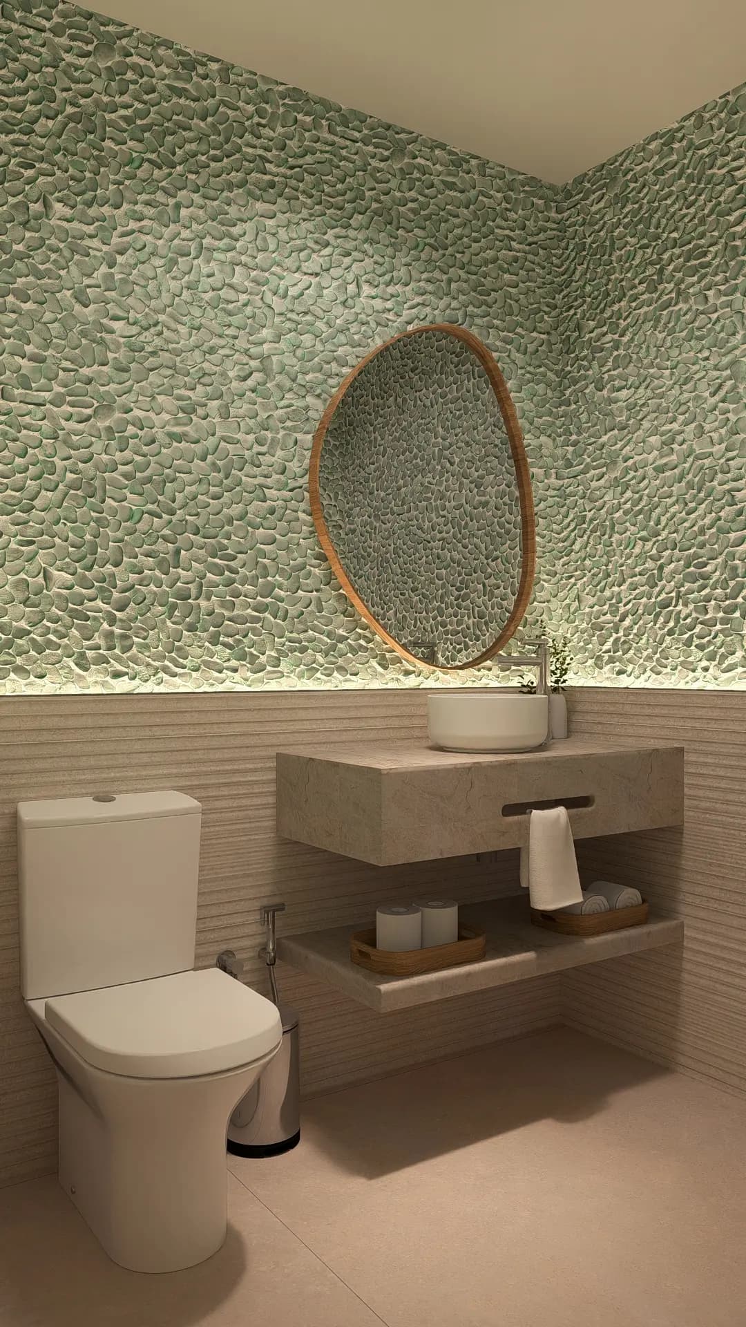 Lavabo · Apartamento Quinta da Praia, interiores da Lares Arquitetura e Interiores em Uberlândia, MG