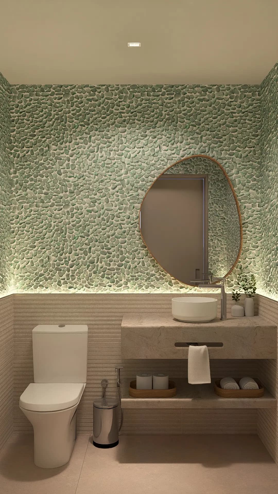 Lavabo · Apartamento Quinta da Praia, interiores da Lares Arquitetura e Interiores em Uberlândia, MG