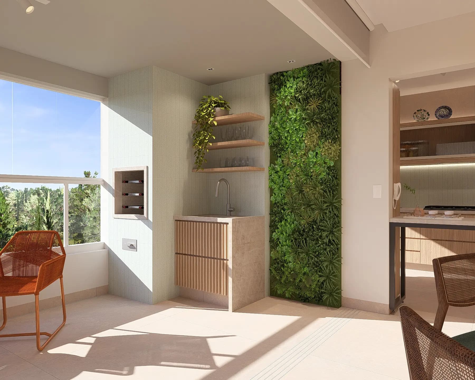 Sala · Apartamento Quinta da Praia, interiores da Lares Arquitetura e Interiores em Uberlândia, MG