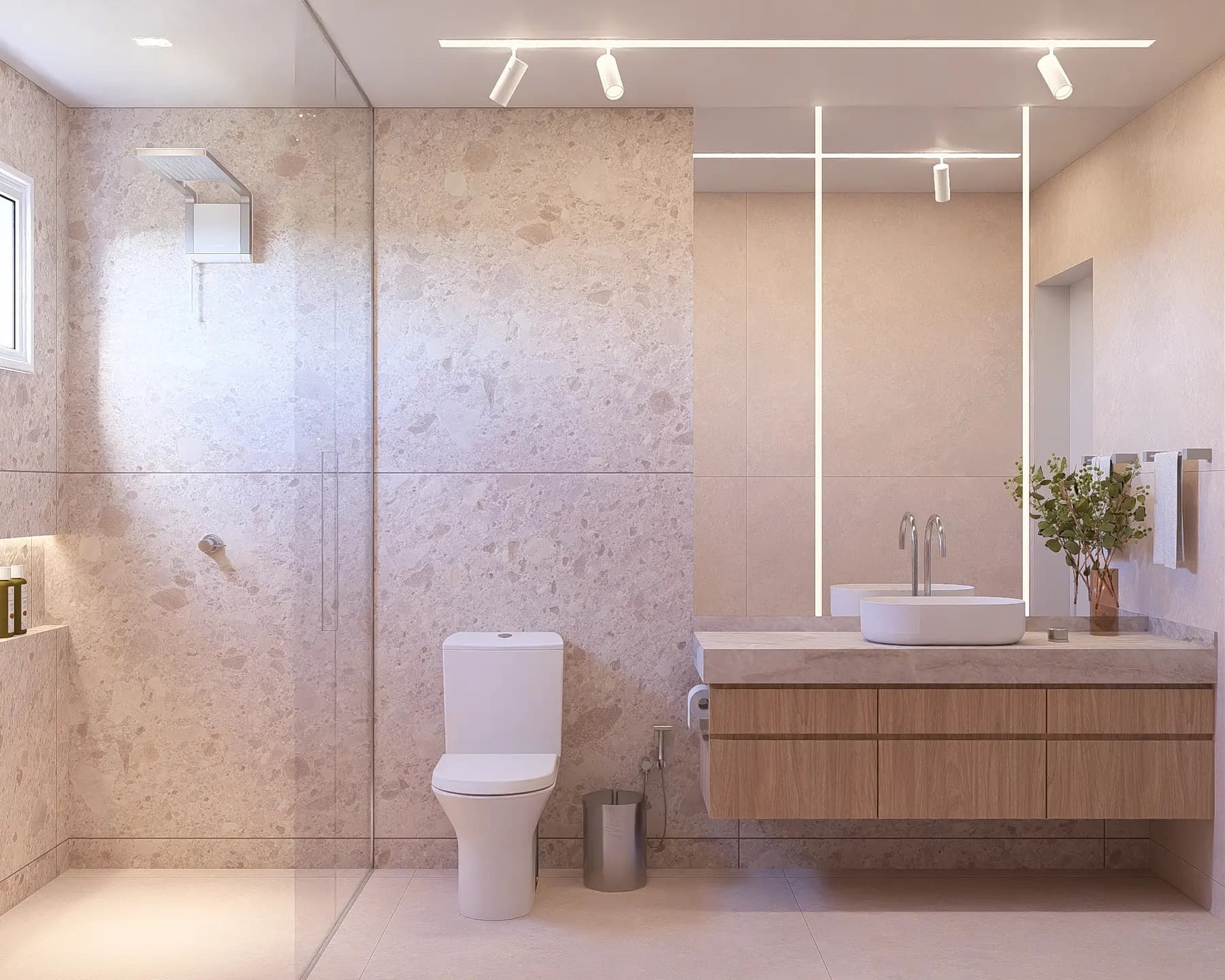 Suíte master · Apartamento Quinta da Praia, interiores da Lares Arquitetura e Interiores em Uberlândia, MG
