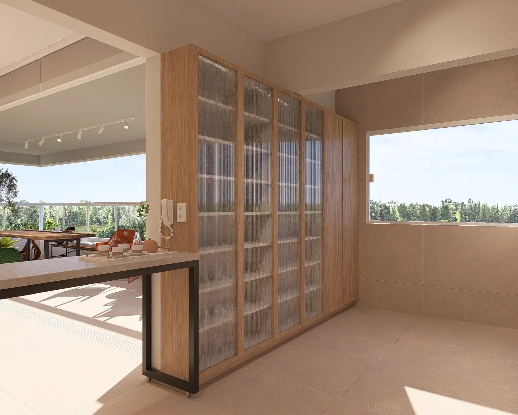 Sala · Apartamento Quinta da Praia, interiores da Lares Arquitetura e Interiores em Uberlândia, MG