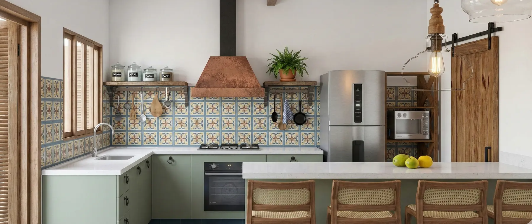 Sede cozinha e salas · Sede na Serra, rural da Lares Arquitetura e Interiores em Minas Gerais