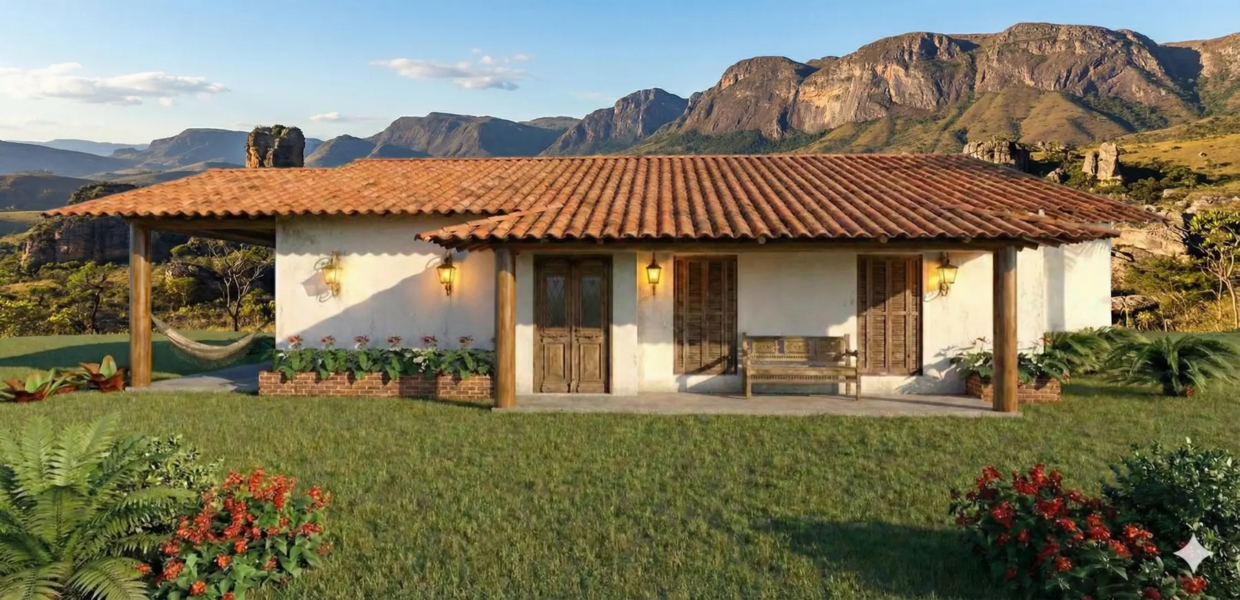 Sede fachada · Sede na Serra, rural da Lares Arquitetura e Interiores em Minas Gerais